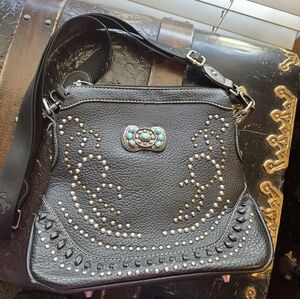 Black Studded Montana West Crossbody Bag